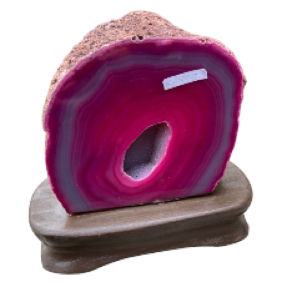 Polished Pink Lavender Natural Agate Geode from Brazil 4.5"  x 5"  x 3" …